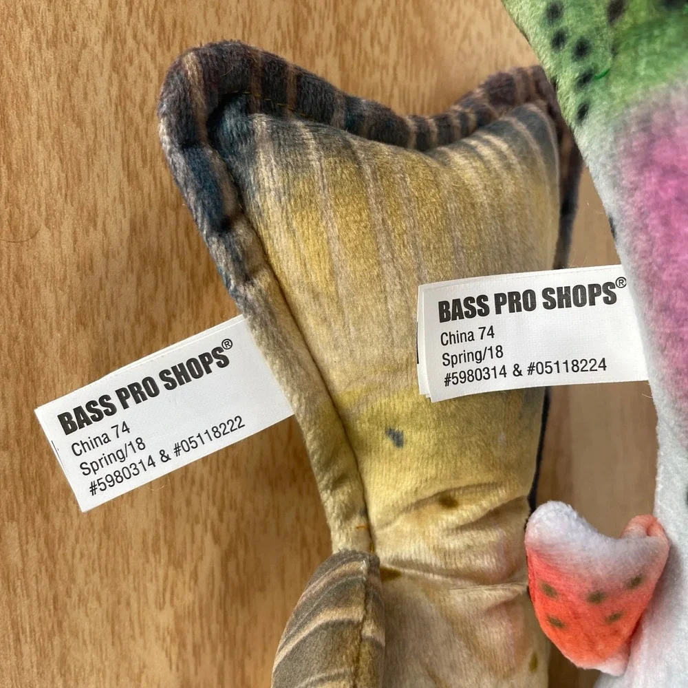 Bass Pro Shops Plush Fish Set Rainbow Trout and Catfish Realistic Stuffed Toys